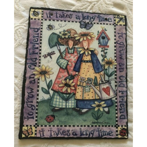 Slate Wall Art Plaque by Debra Jordan Bryan “It  Takes A Long Time … “ 10” x 8” - Picture 1 of 5